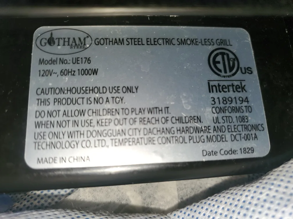 Gotham Steel Electric Smoke-Less Grill