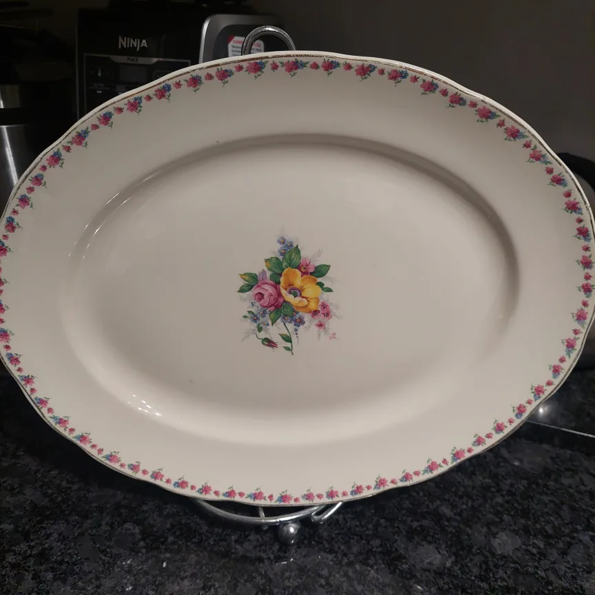 Floral Oval Serving Platter - 17-inch 🥕 image indicator(4)