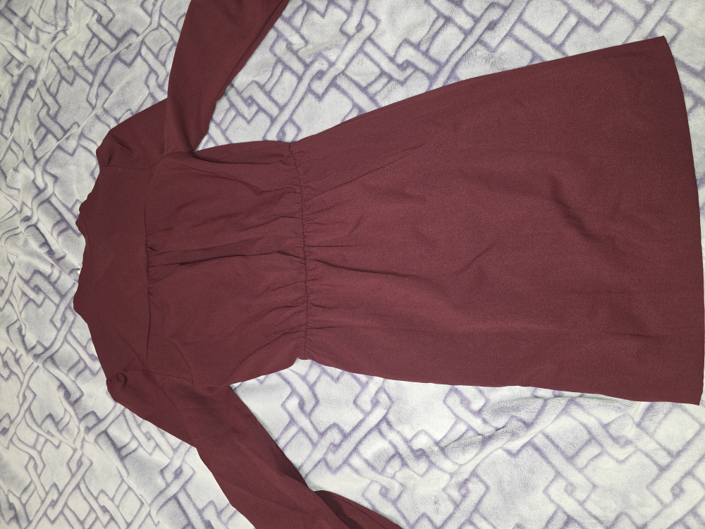 Burgundy Long Sleeve Dress