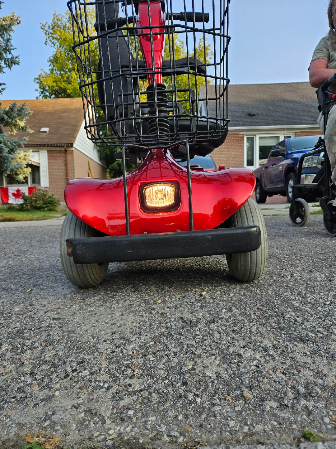 Red Electric 4 wheel Mobility Scooter with Basket image indicator(4)