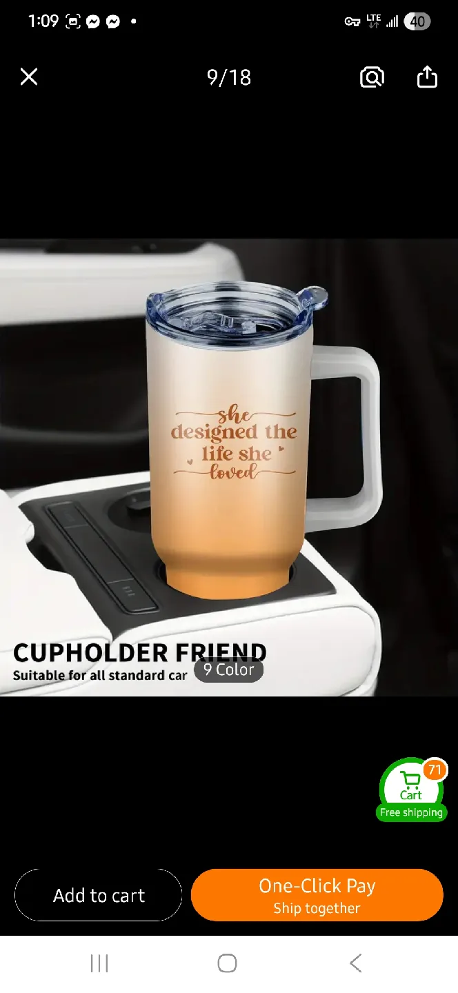 NEW Blue Customizable 40oz Tumbler 🧊 image indicator(6)