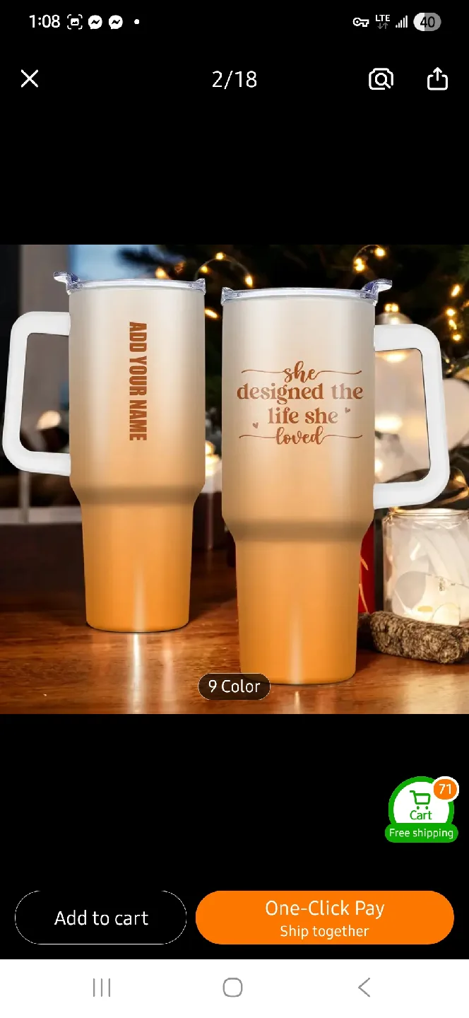 NEW Blue Customizable 40oz Tumbler 🧊 image indicator(7)