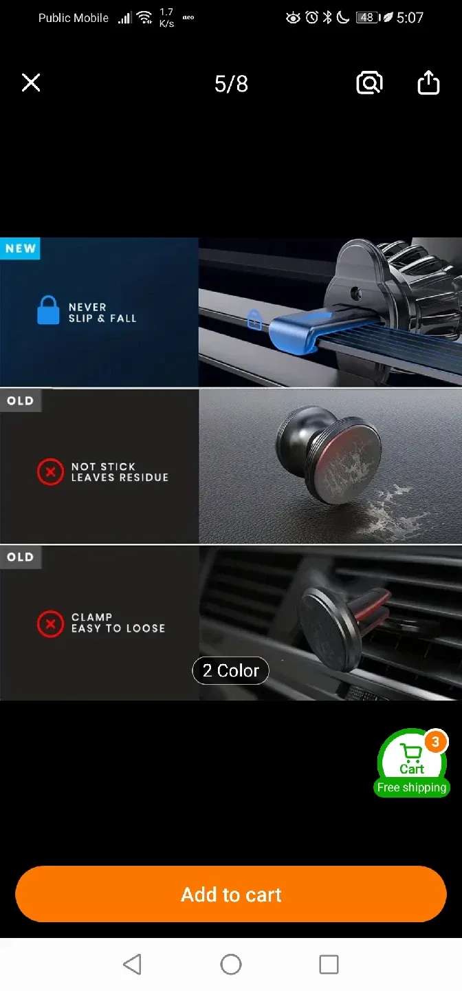 KCNKON Silver Car Phone Mount image indicator(8)