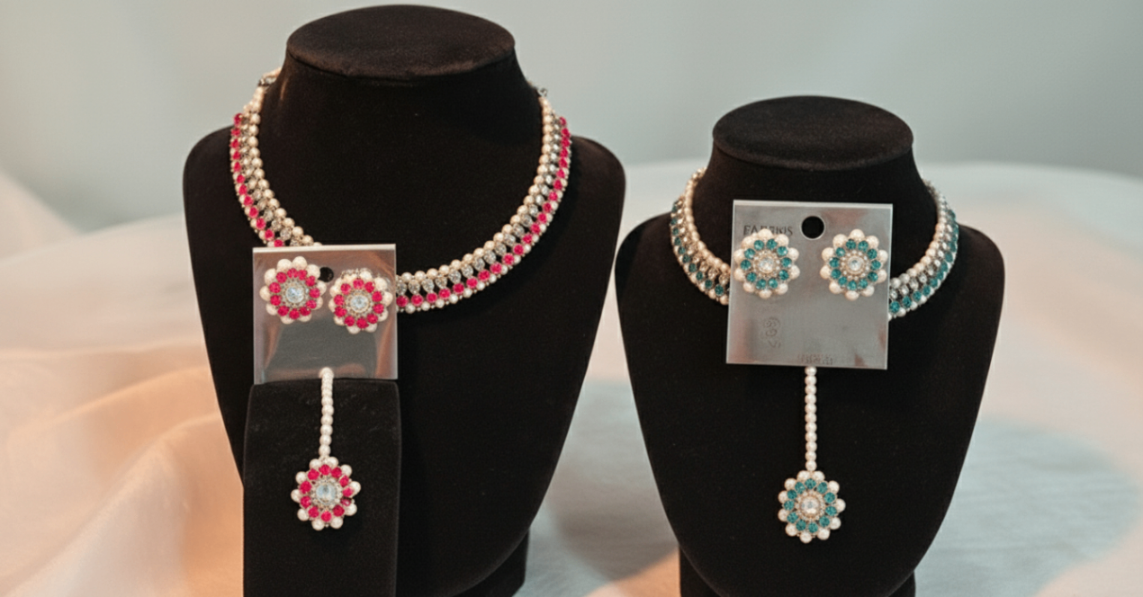 2 Necklaces + Earrings + Forehead Piece- Combo Steal at $50! 💎✨