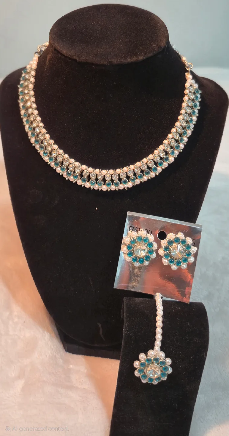 2 Necklaces + Earrings + Forehead Piece- Combo Steal at $50! 💎✨ image indicator(2)