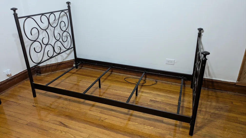 Twin Size Iron Bed Frame with Scroll Design image indicator(9)