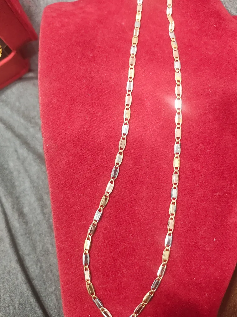 Two tone  Gold plated  Chain Necklace image indicator(2)