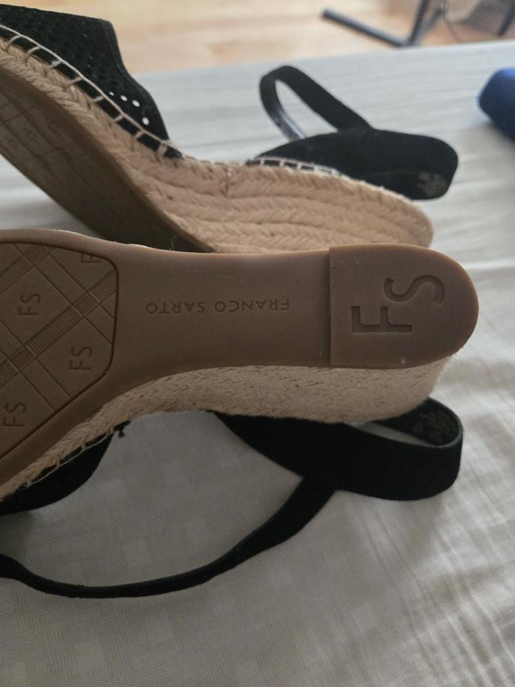 Franco Sarto Black Espadrille Wedge Sandals Size 7 - photo 3