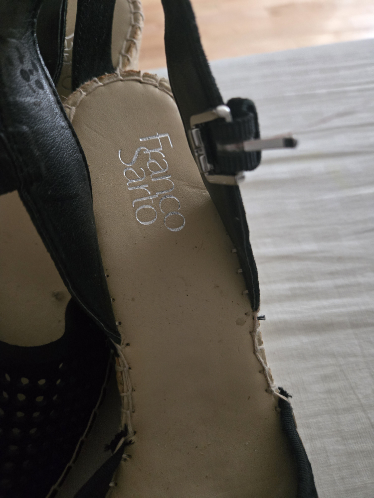 Franco Sarto Black Espadrille Wedge Sandals Size 7 - photo 4