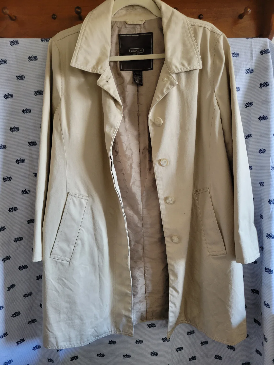 Coach Beige Trench Coat - Size L thumbnail
