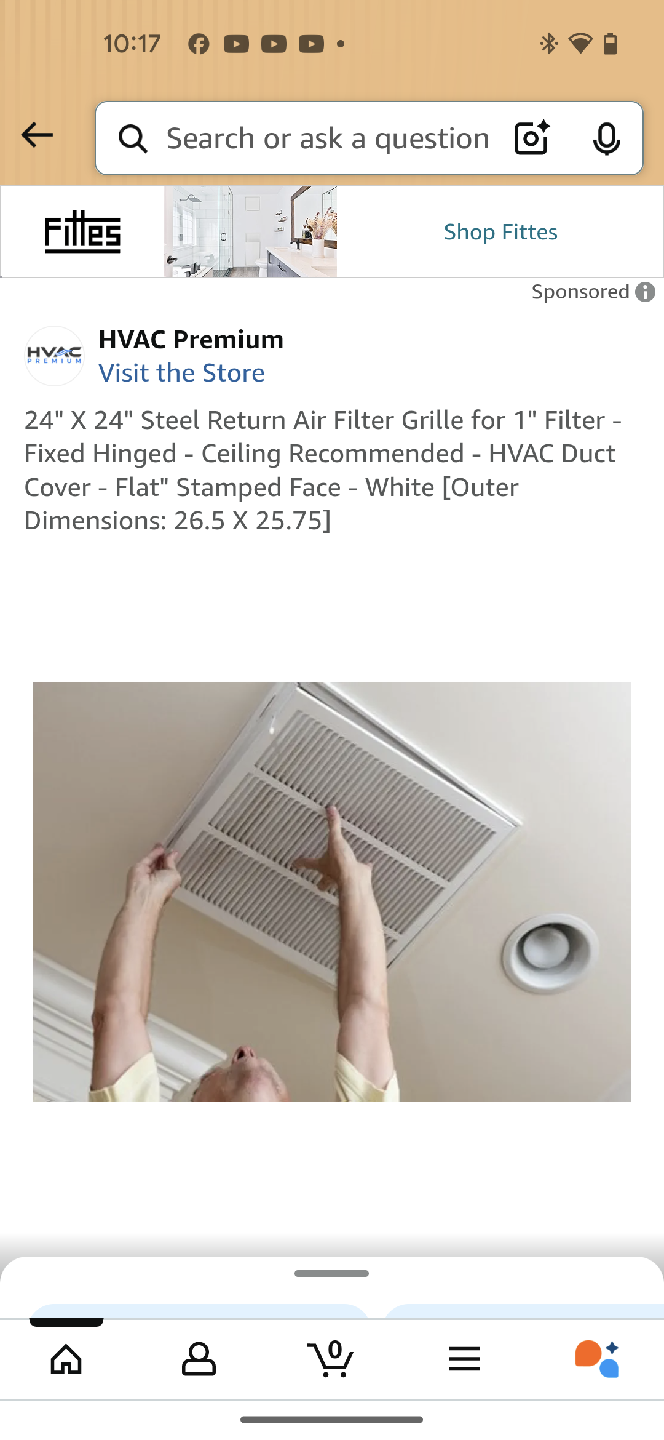 HVAC Premium 24" x 24" Steel Return Air Filter Grille - photo 2