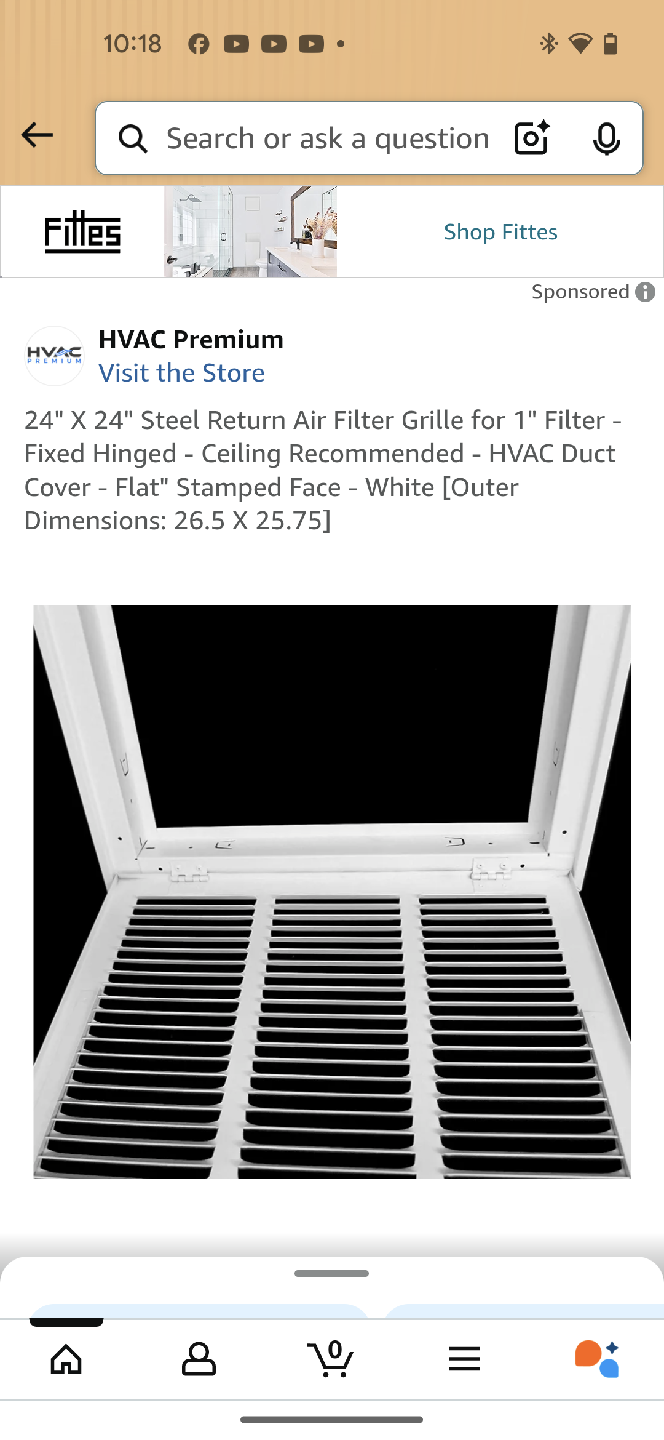 HVAC Premium 24" x 24" Steel Return Air Filter Grille - photo 4