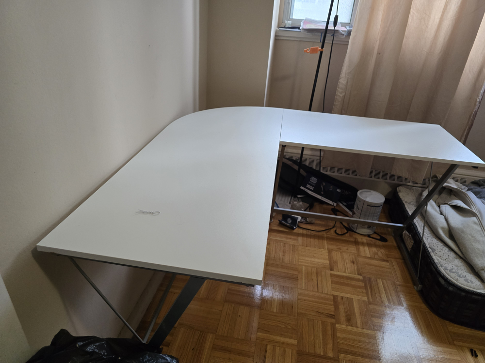 White L-Shaped Desk - photo 3