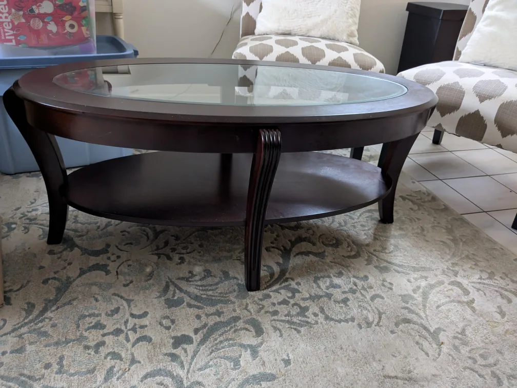 Oval Glass Top Coffee Table thumbnail