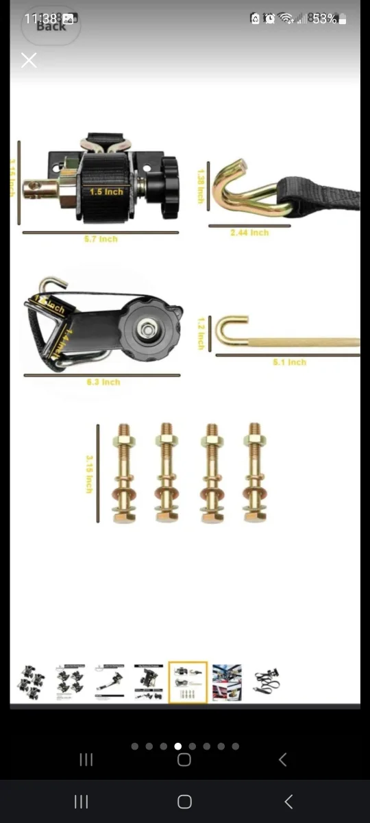 GLEDEWEN Ladder Rack Ratchet Straps - Black (4 Pcs) image indicator(4)