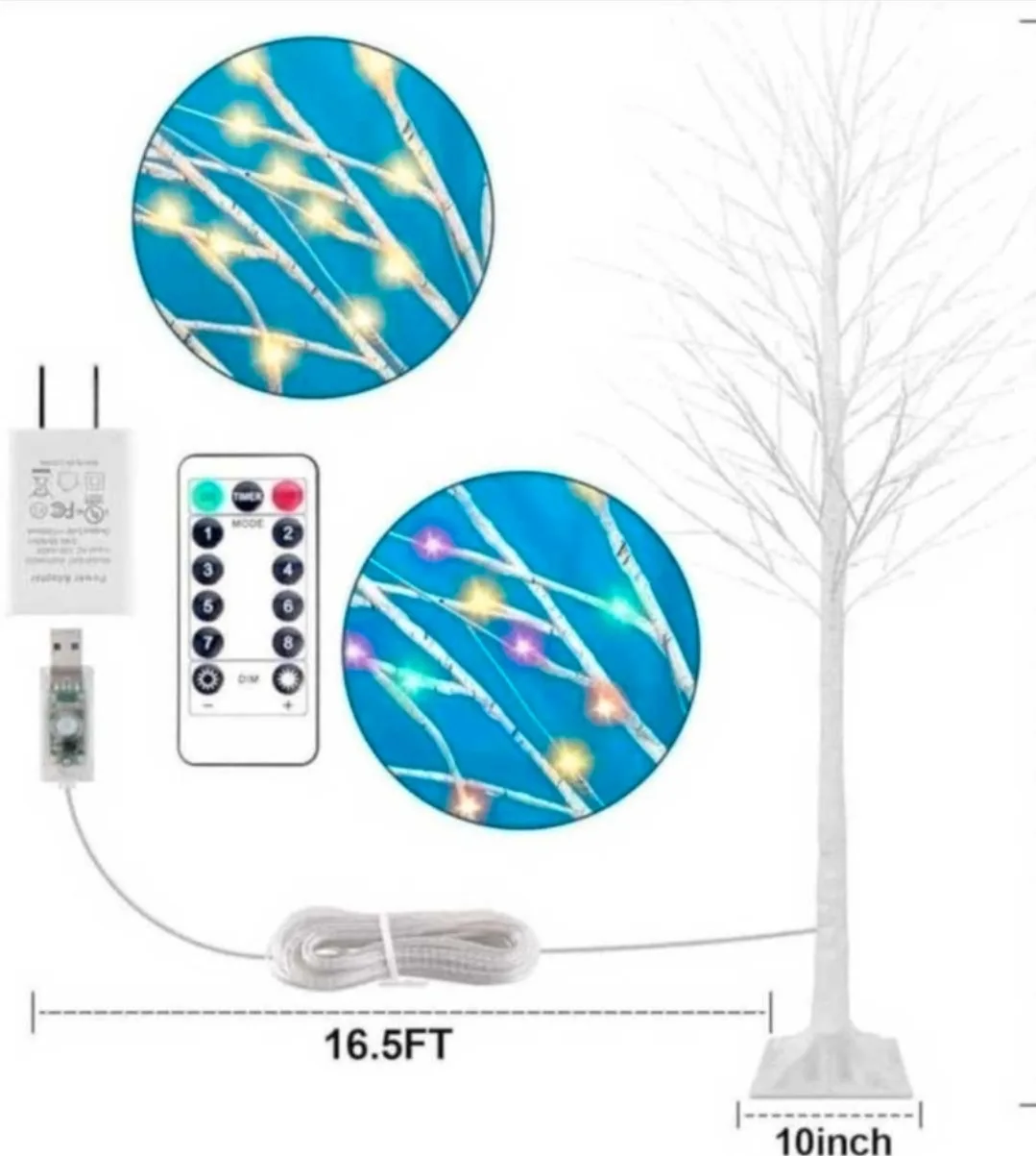 8Ft Lighted Birch Tree image indicator(2)