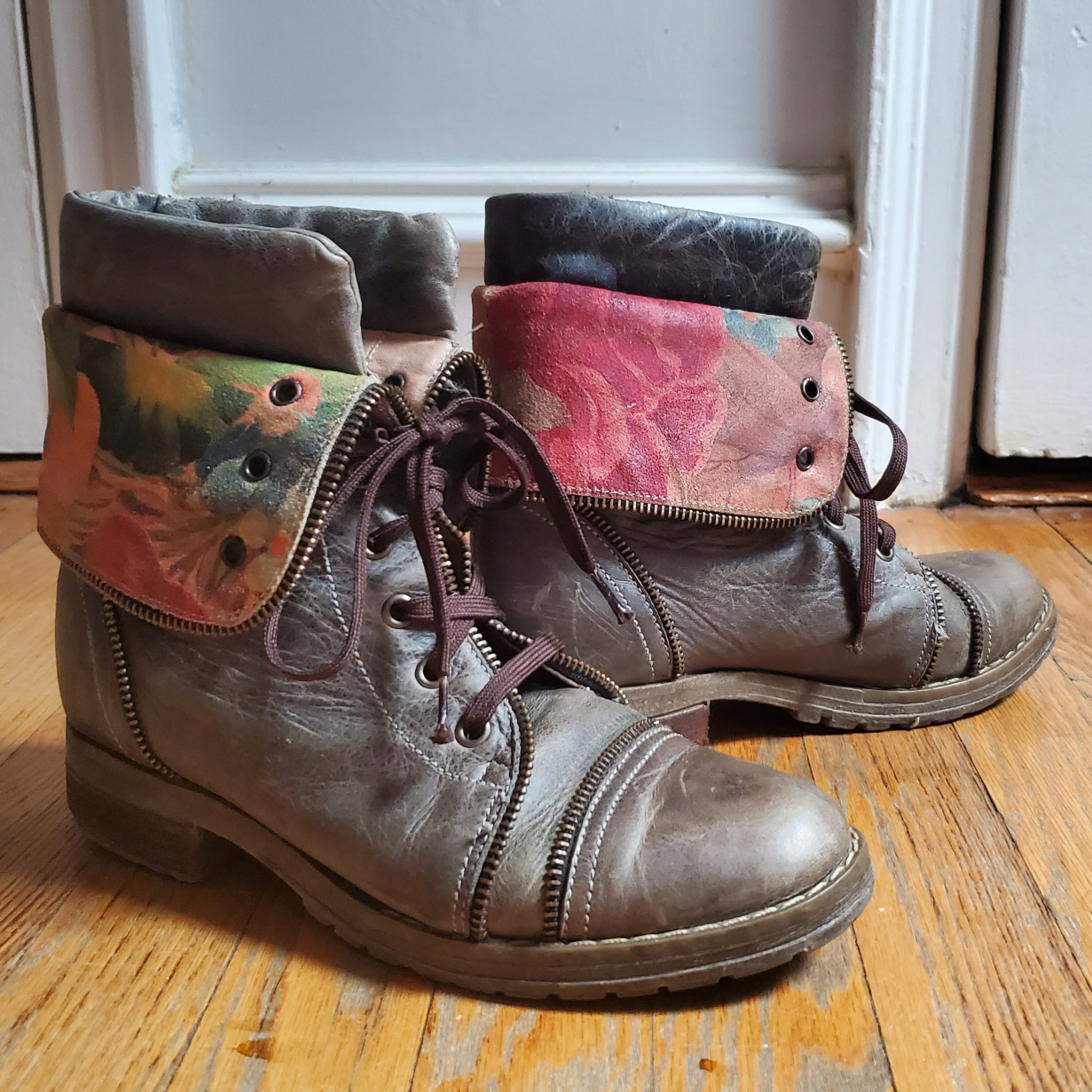 Italian Leather Lace-Up Boots with a twist