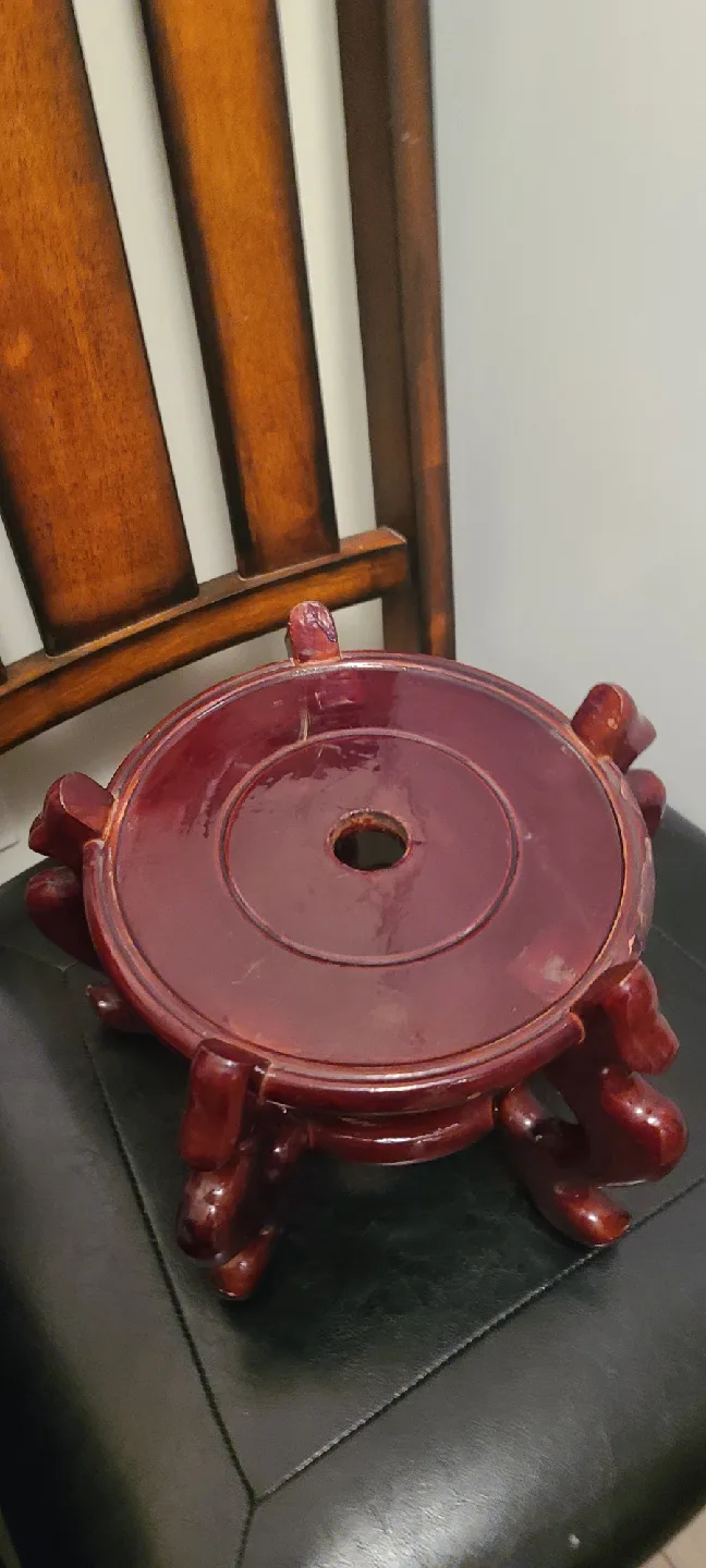 Vintage Asian Fish Bowl Planter with Stand image indicator(5)