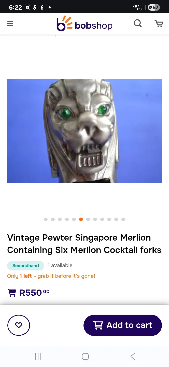🥕 NEW Singapore Merlion Souvenir MERLION 6 Cocktail Forks Set image indicator(8)