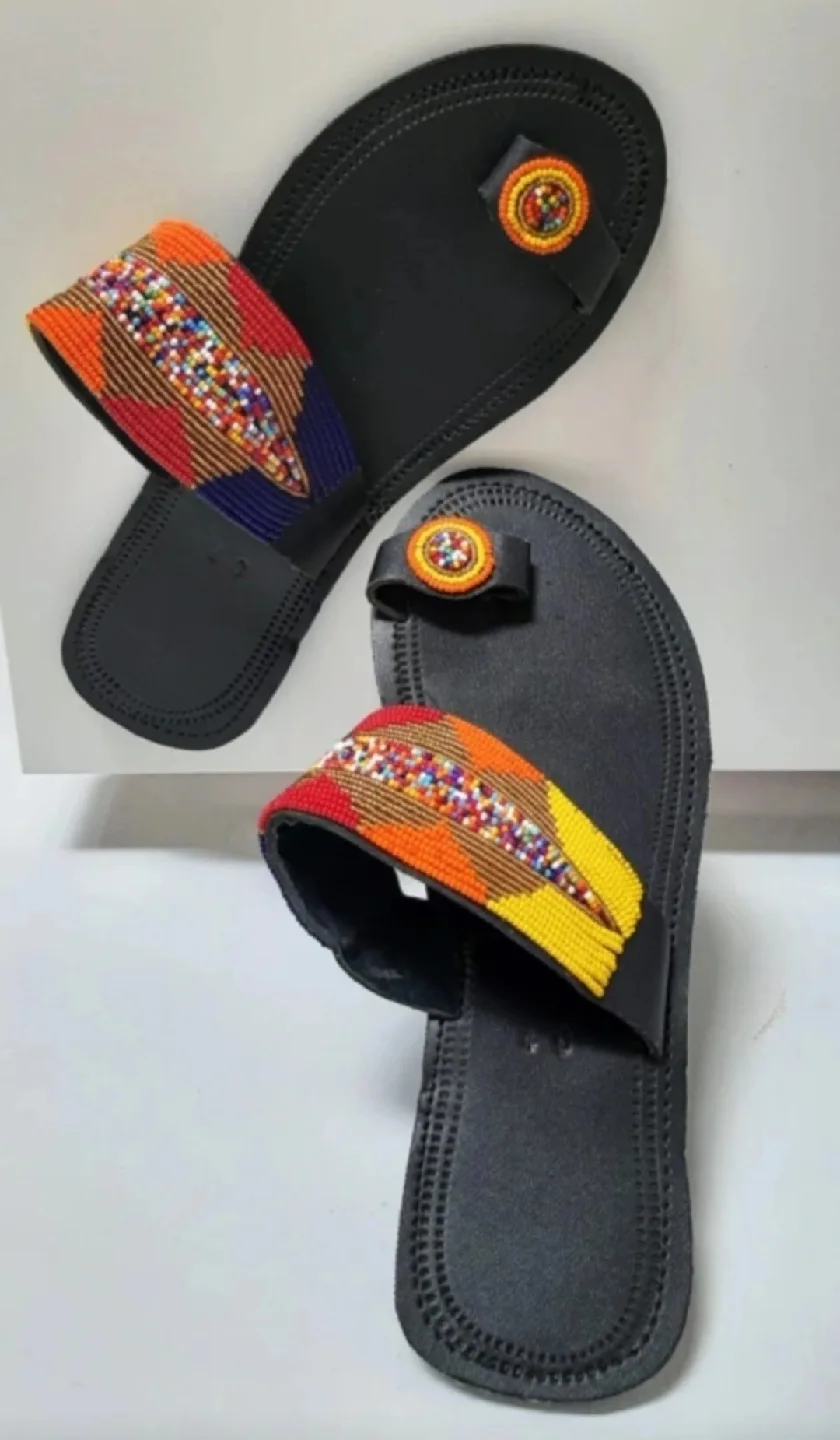 Handmade African Beaded Sandals image indicator(5)