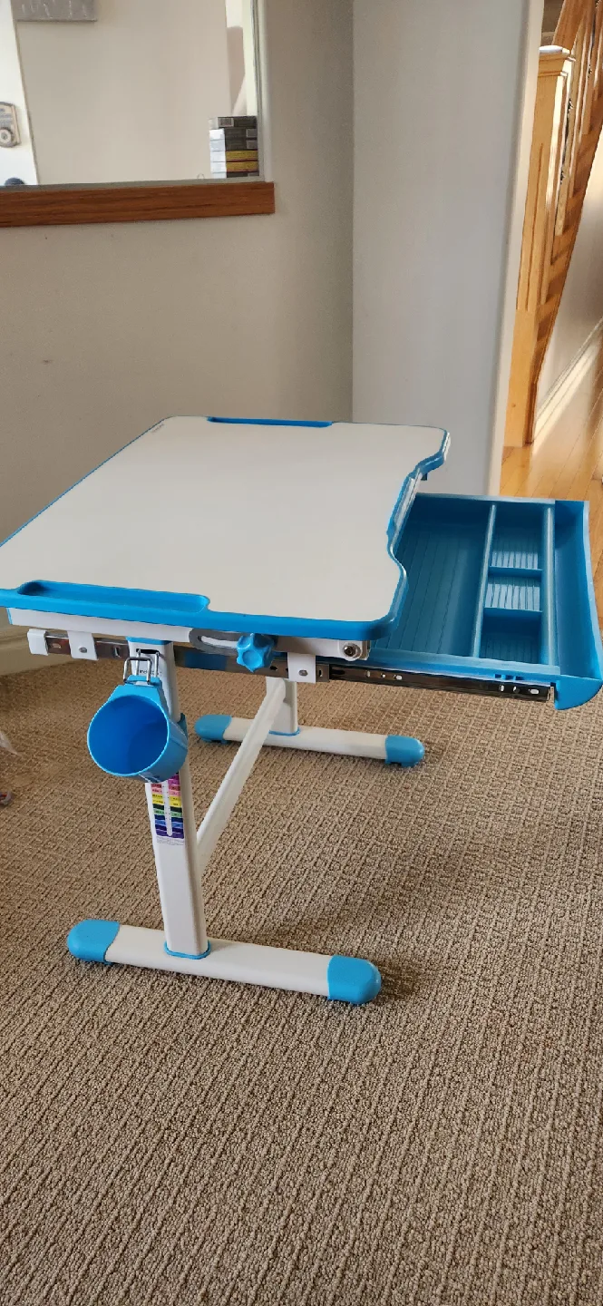 Kids Desk and Chair Set - Blue & White image indicator(5)