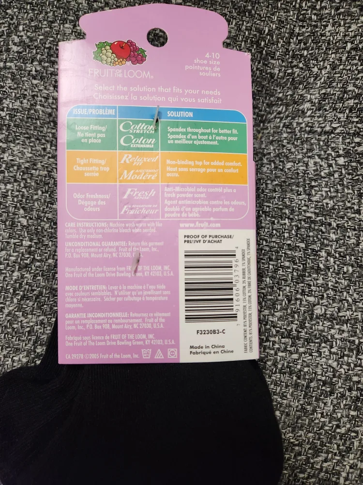 Pack of Fruit of the Loom, Ladies ankle crew socks, size 4-10 image indicator(4)