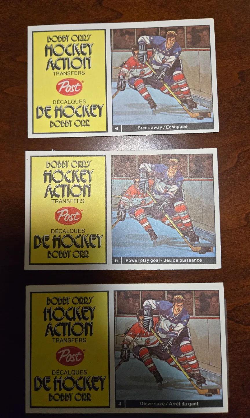 1972/73 Bobby Orr Hockey Actions Transfers. $14 ea. image indicator(5)