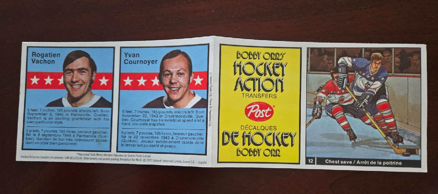 1972/73 Bobby Orr Hockey Actions Transfers. $14 ea. image indicator(8)