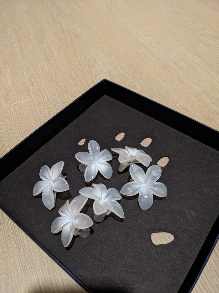 Flower Hair Clips, UV color change- Set of 6