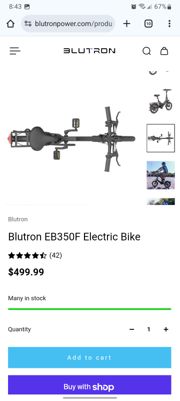 Blutron EB350F Electric Bike - photo 2