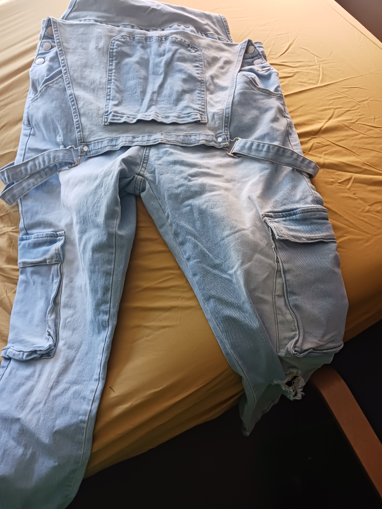 Light Blue Denim Overalls - Size XL