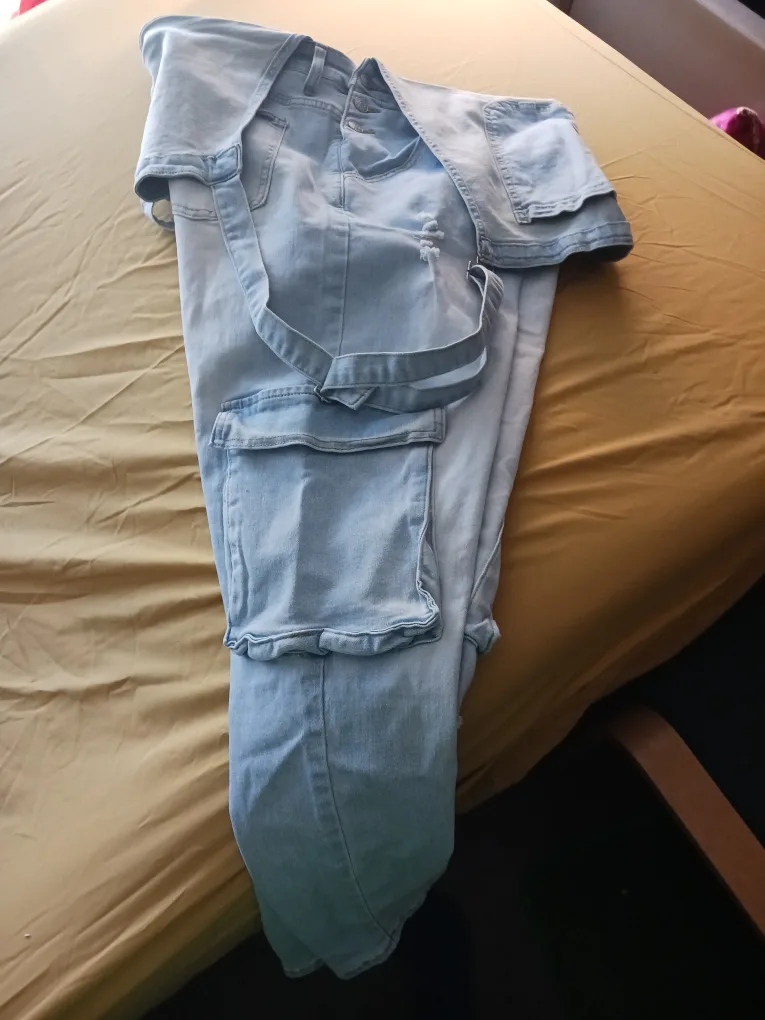 Light Blue Denim Overalls - Size XL image indicator(2)