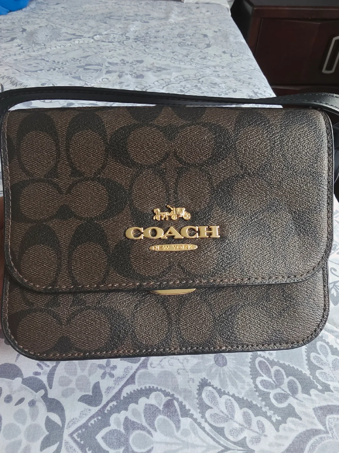 Coach Signature Brown/Black Crossbody Bag thumbnail