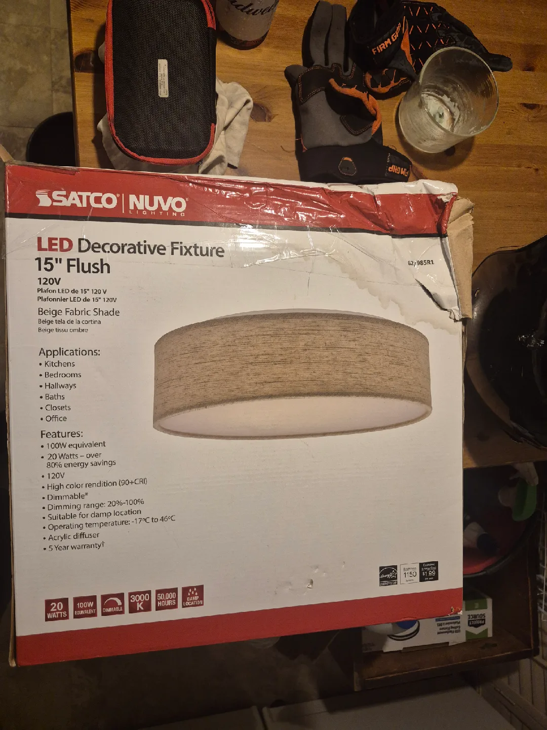SATCO NUVO 15" LED Flush Decorative Fixture thumbnail