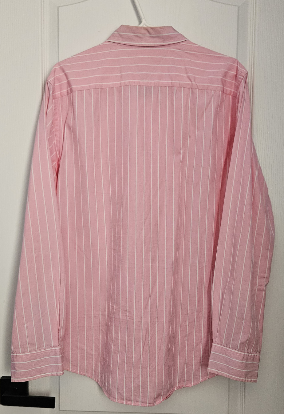 Tommy Hilfiger Men's Pink Striped Button-Down Shirt Large - photo 2