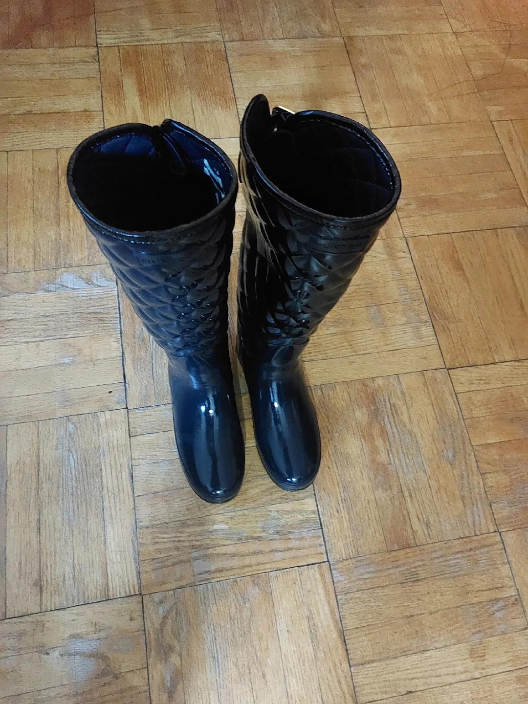 Hunter Black Quilted Rain Boots thumbnail