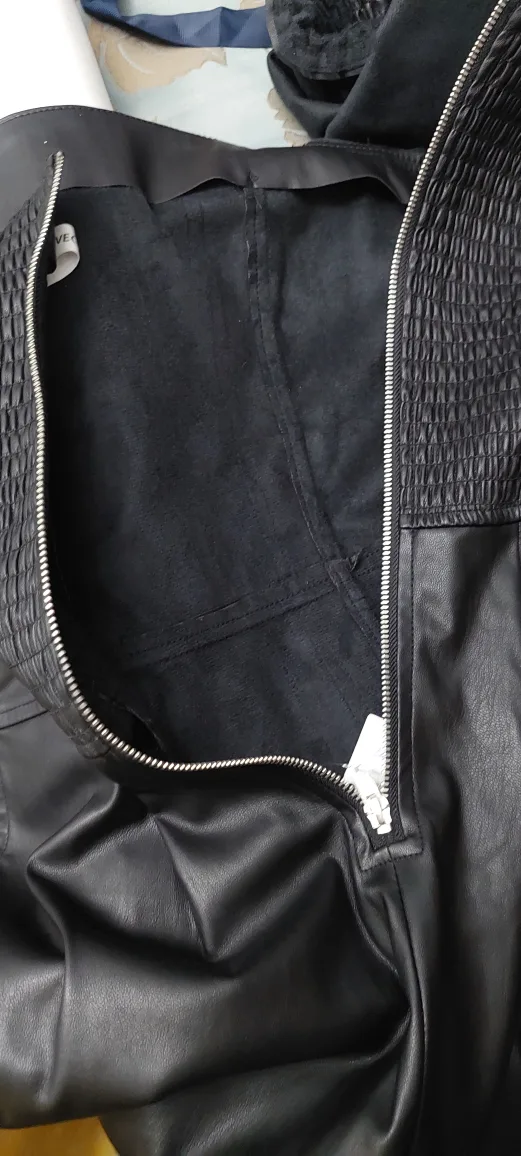 NEW - Black Faux Leather Puff Sleeve Mini Dress image indicator(9)