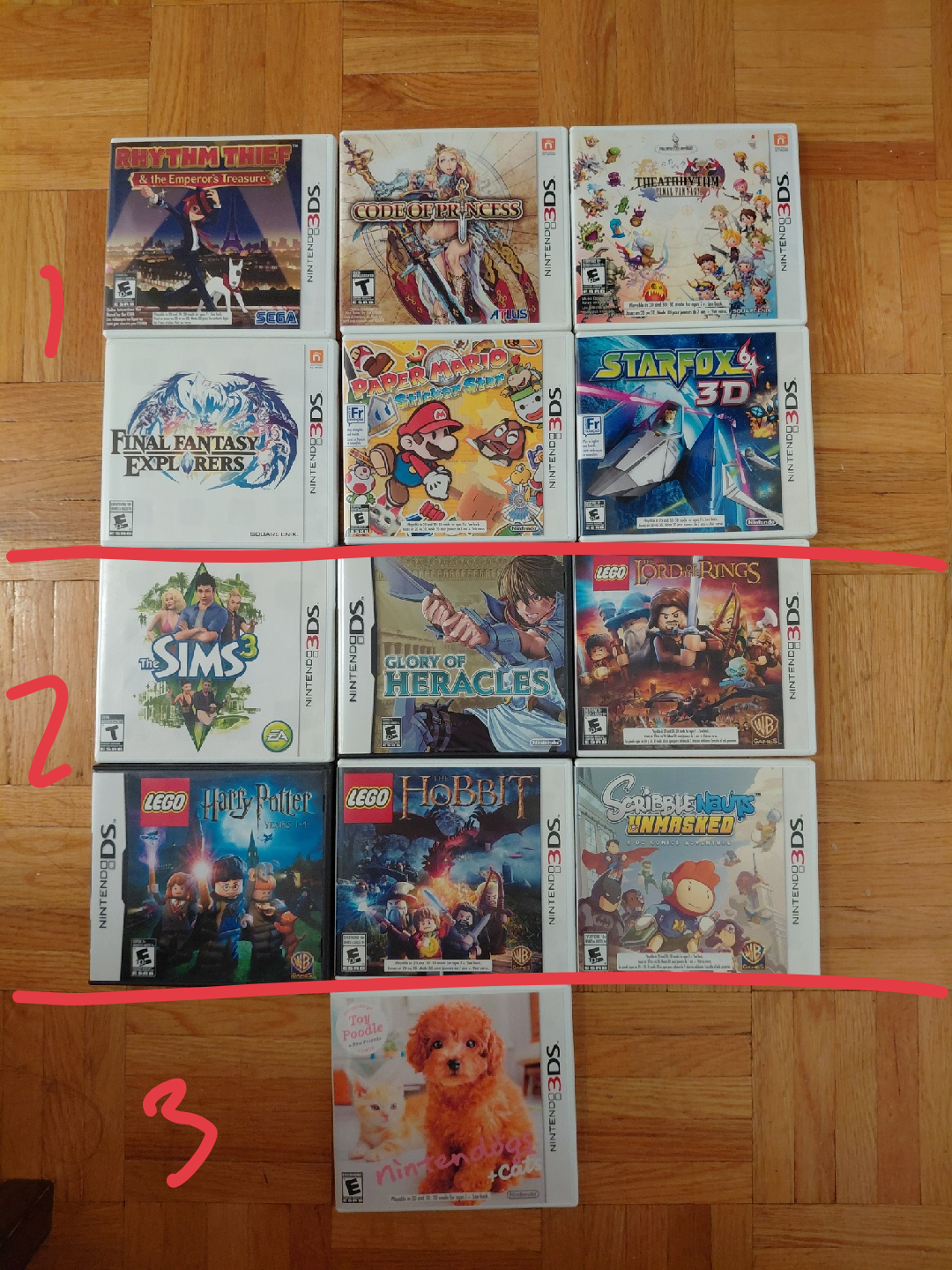 Nintendo 3DS and DS games, prices vary per game