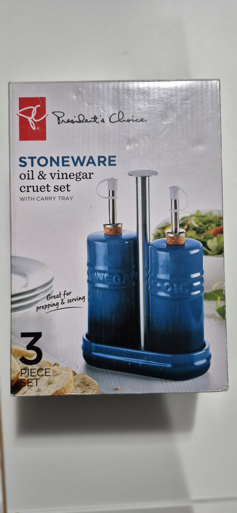 Stoneware Oil & Vinegar Cruet Set