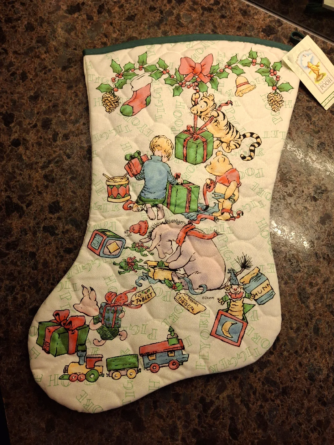 Class Pooh Christmas stocking. thumbnail