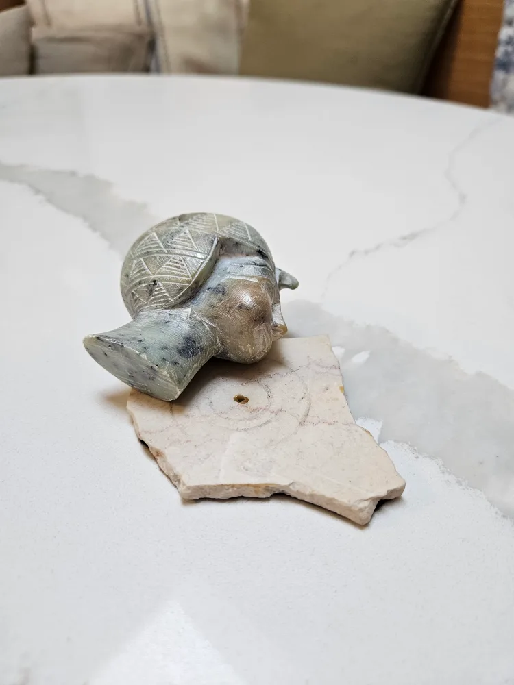 Small Vintage Carved Stone Marble Egyptian Head Sculpture image indicator(6)