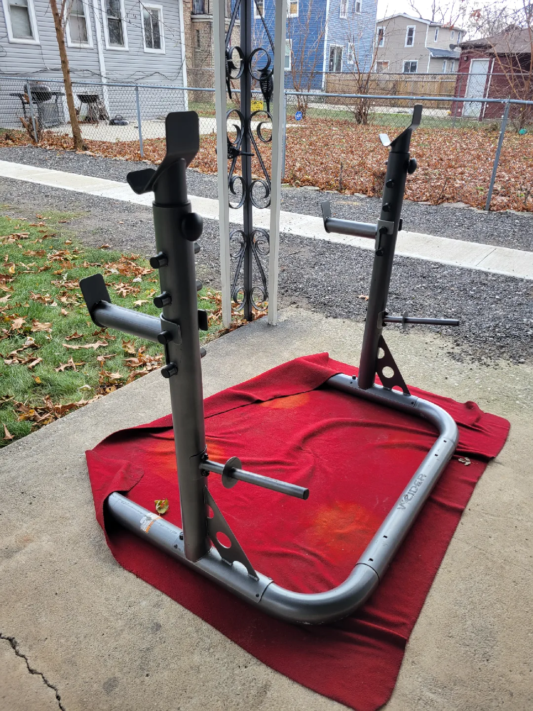 WEIDER ADJUSTABLE SQUAT RACK WITH SAFETY HOOKS  DISASSEMBLED thumbnail