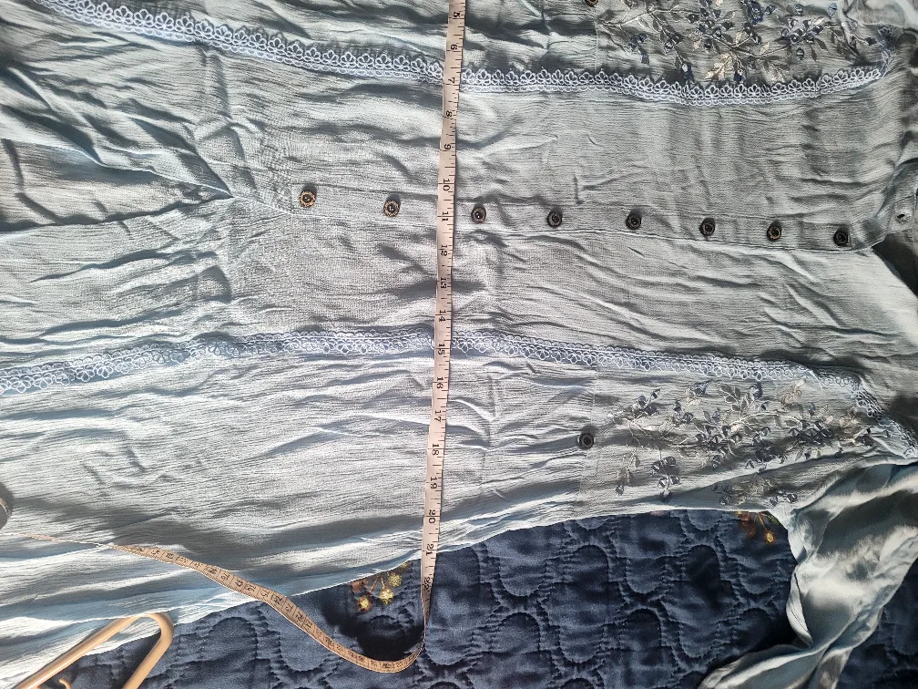 Light Blue Embroidered Dress - Size M image indicator(3)