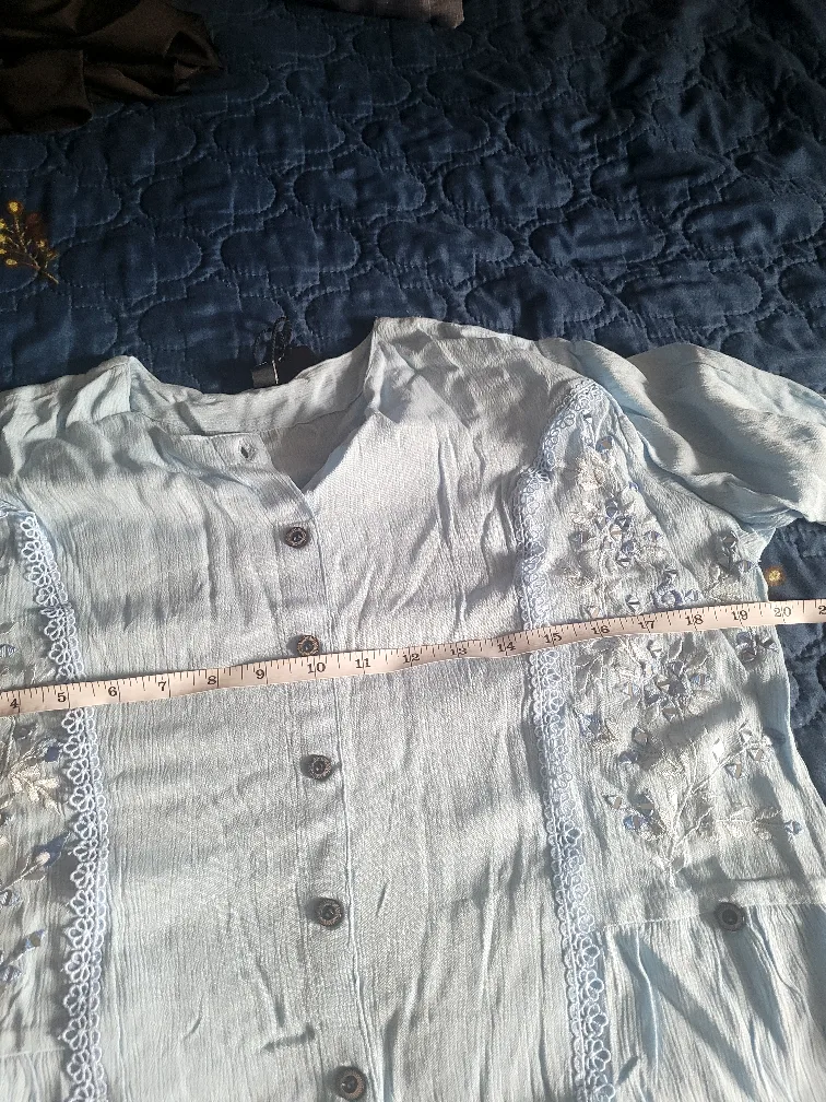 Light Blue Embroidered Dress - Size M image indicator(5)