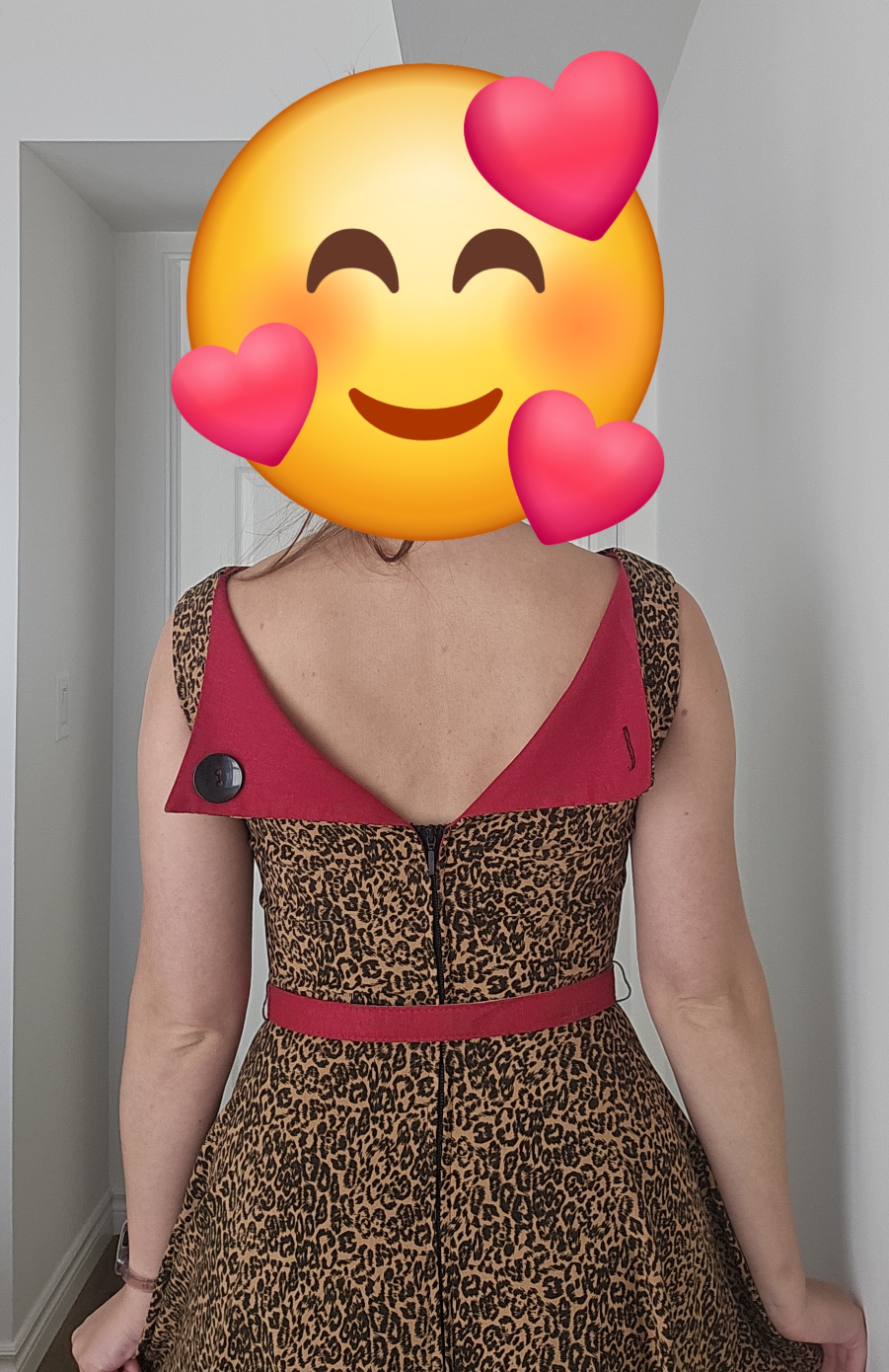Leopard Print Retro Style Dress with Red Belt - photo 5