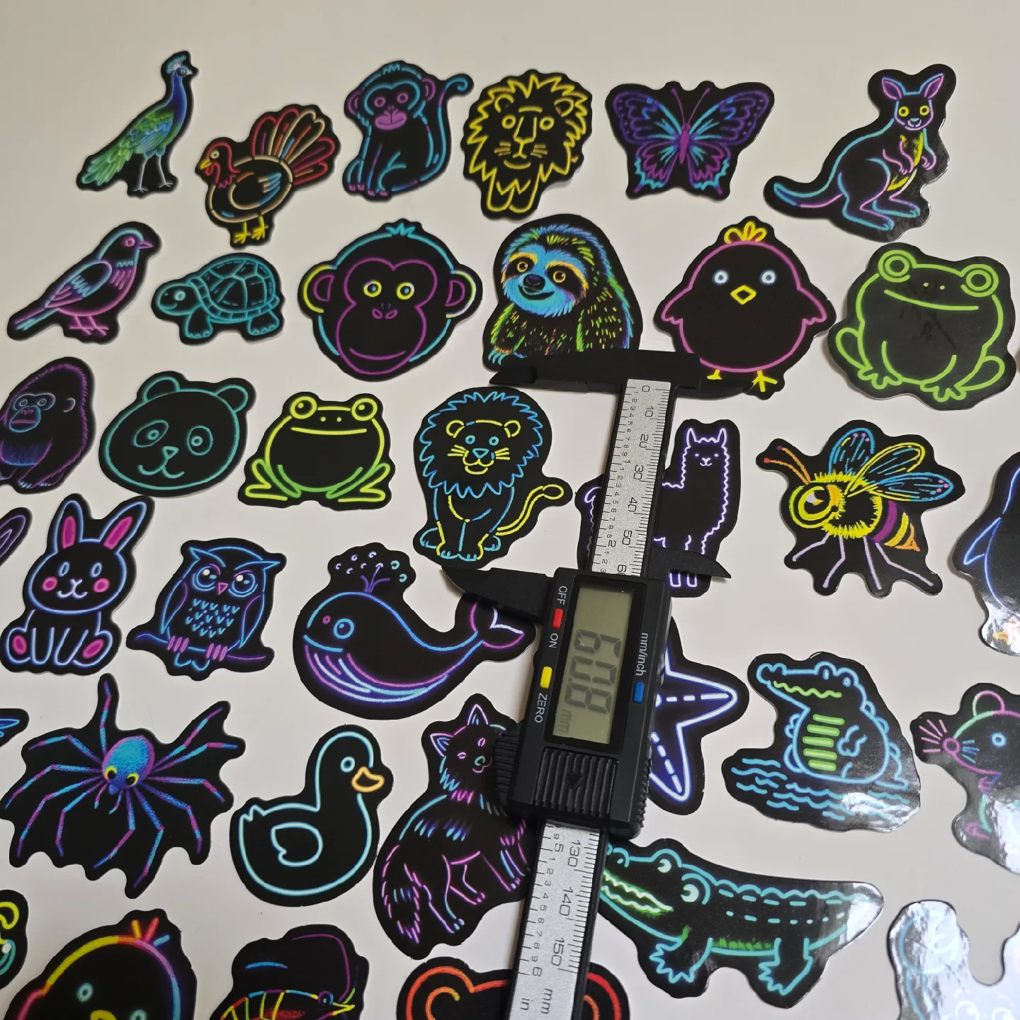 Lot of Neon Animal Vinyl stickers NEW image indicator(6)