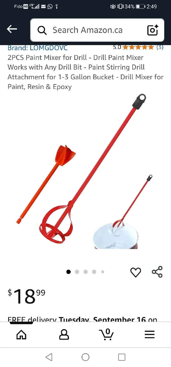 New LOMGDOVC 2PCS Paint Mixer for Drill thumbnail