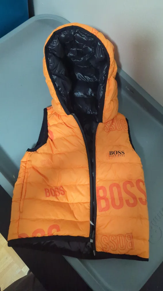 Hugo Boss Kids Black/Orange Puffer Vest image indicator(2)