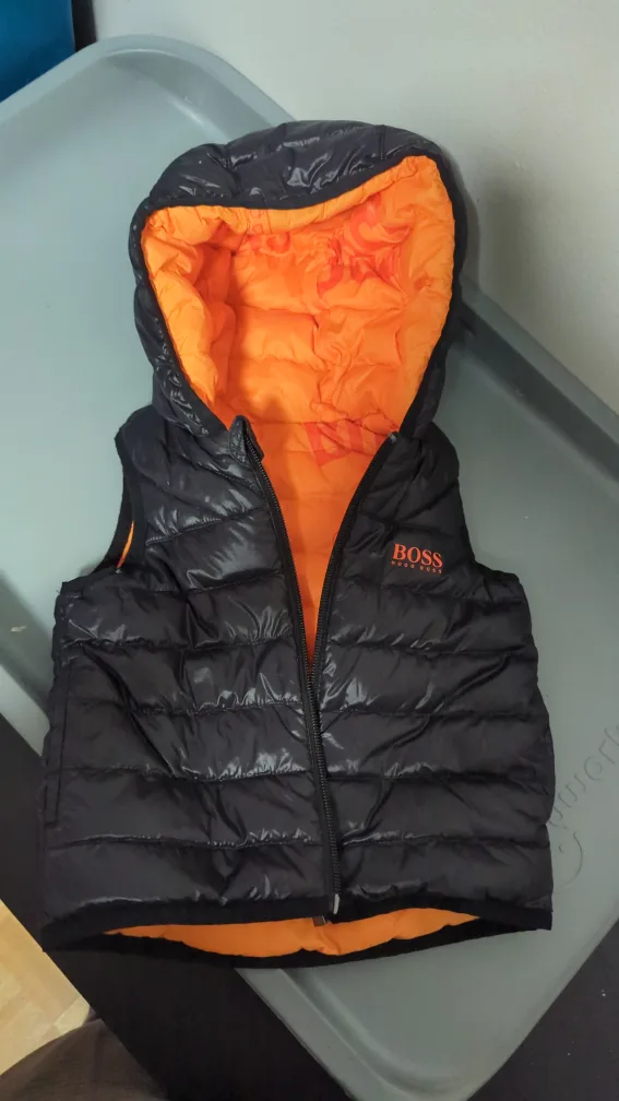Hugo Boss Kids Black/Orange Puffer Vest image indicator(3)