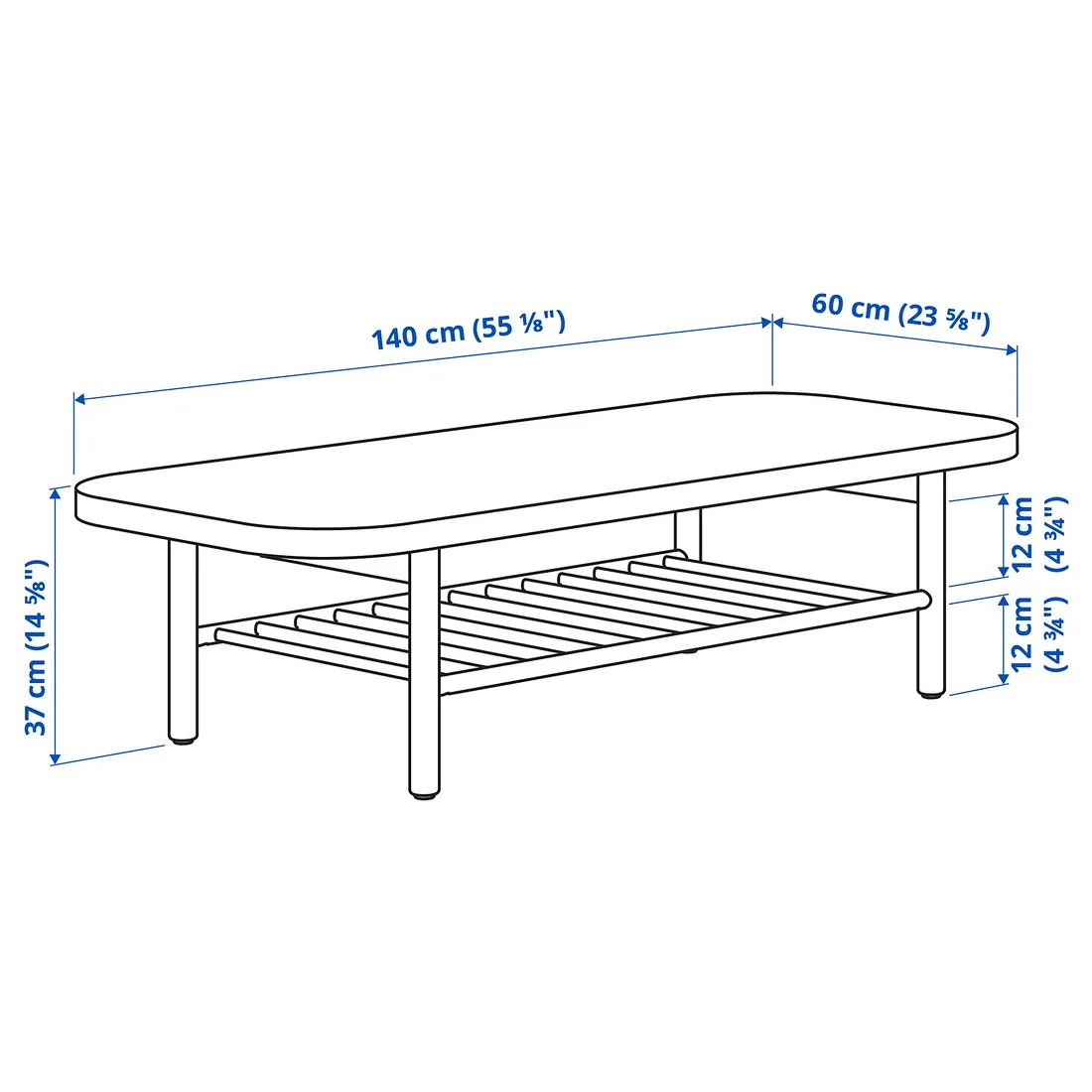 IKEA Listerby Coffee Table - Dark Brown, 140x60 cm image indicator(2)